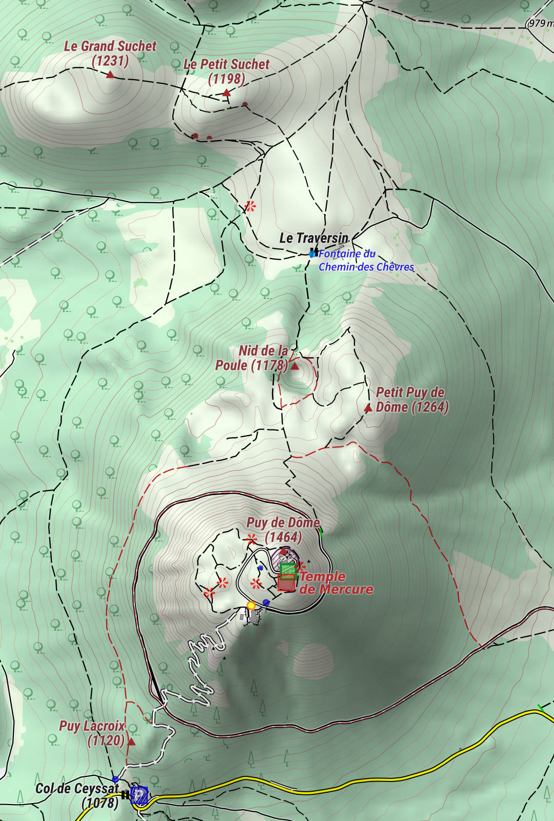 Carte Chaine des Puys extrait 1