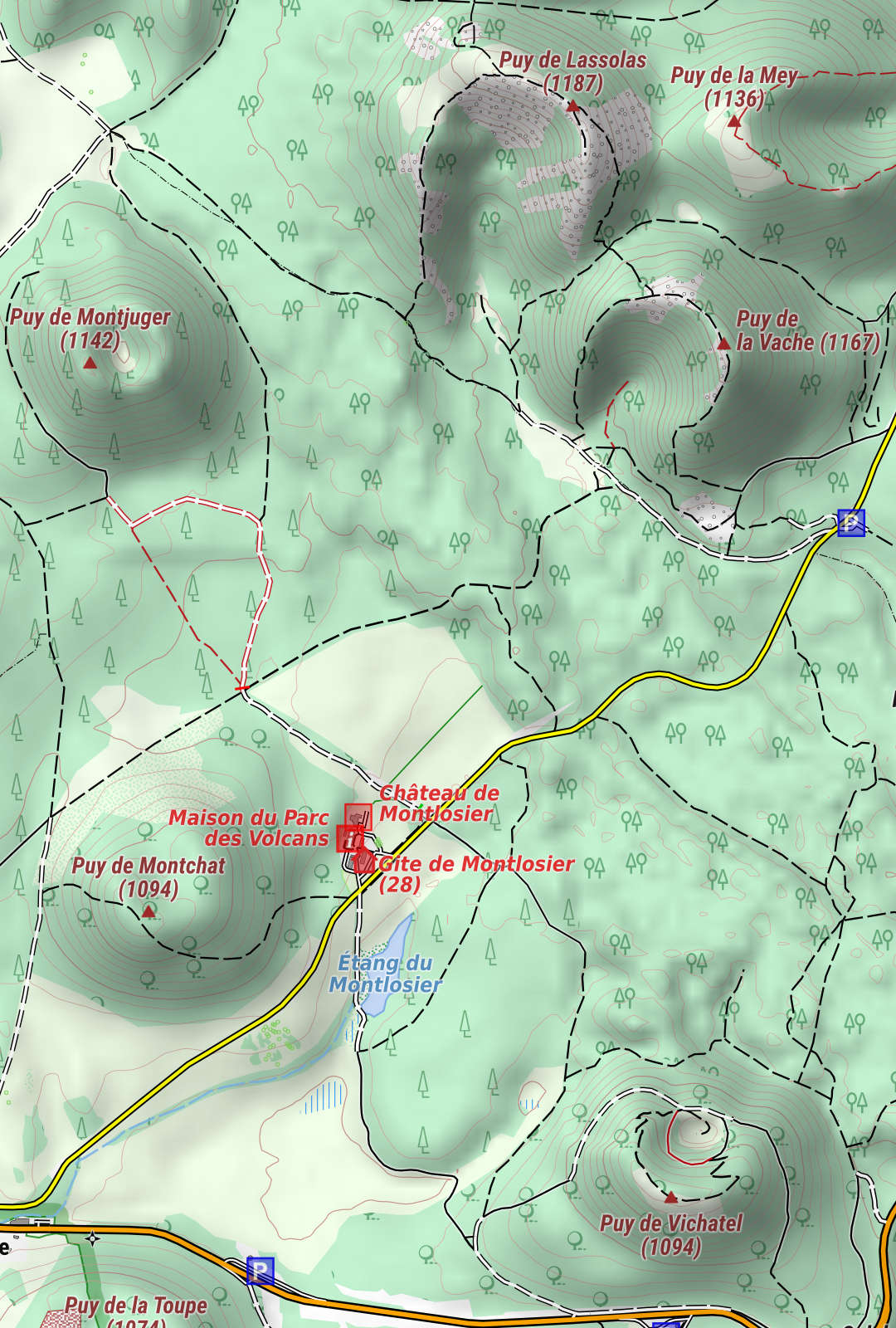 Carte Chaine des Puys extrait 3